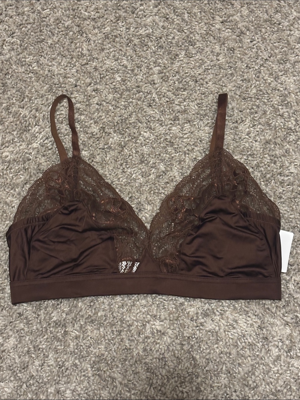 NWT Hanro Elia Soft Cup Wireless Bra in Chocolate Chip Medium